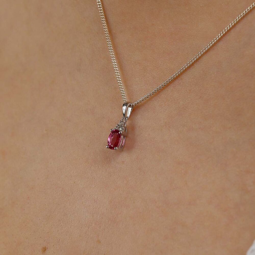 Alma Pink Tourmaline and White Topaz Pendant Heidi Kjeldsen Jewellers P1580
