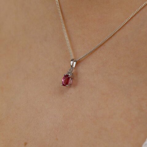 Alma Pink Tourmaline and White Topaz Pendant Heidi Kjeldsen Jewellers P1580