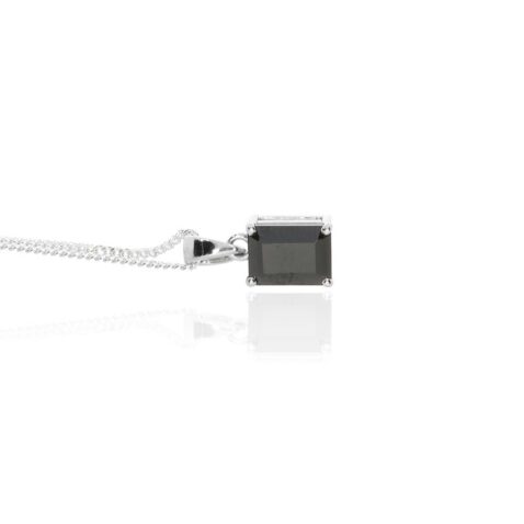 Black Spinel Silver Pendant Heidi Kjeldsen Jewellery P1616 white