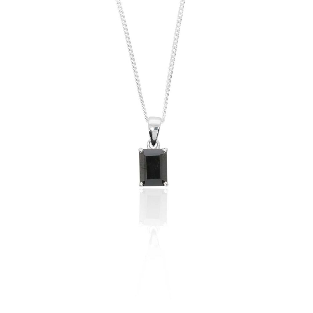 Black Spinel Silver Pendant Heidi Kjeldsen Jewellery P1616 white1