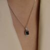 Black Spinel Silver Pendant Heidi Kjeldsen Jewellery P1621 model
