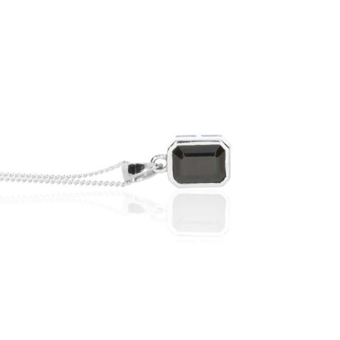Black Spinel Silver Pendant Heidi Kjeldsen Jewellery P1621 white