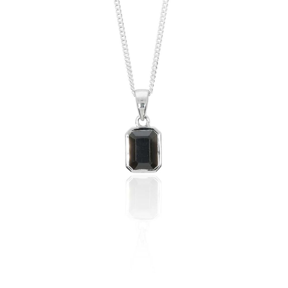 Black Spinel Silver Pendant Heidi Kjeldsen Jewellery P1621 white1