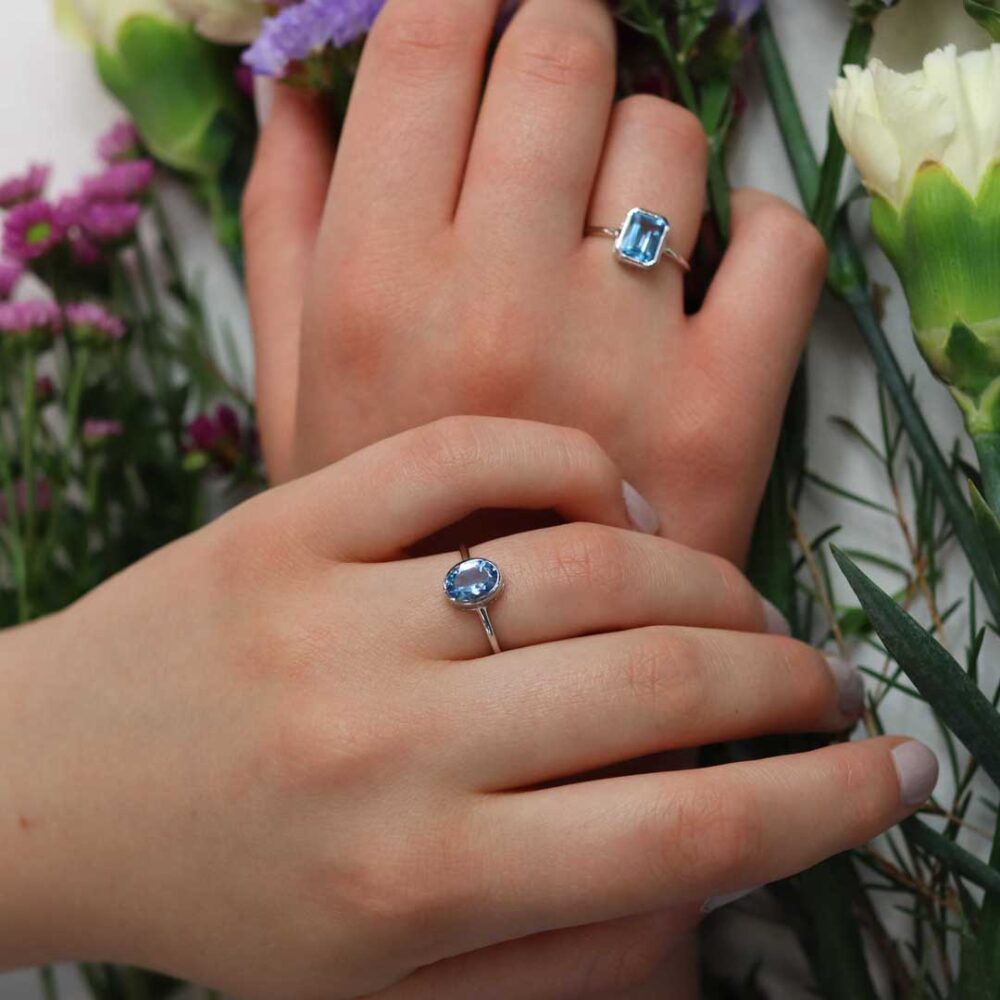 Blue Topaz and Silver Ring By Heidi Kjeldsen Jewellers R1867 model