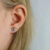 Blue Topaz Round Yellow Gold Earrings Heidi Kjeldsen Jewellery ER4837 model