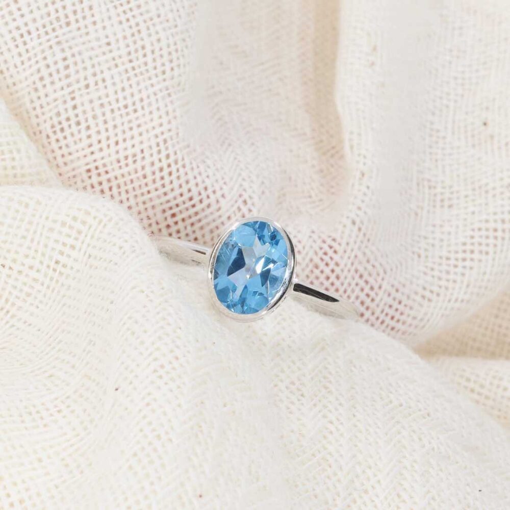 Blue Topaz and Silver Ring By Heidi Kjeldsen Jewellers R1867 still