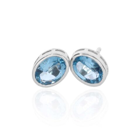 Blue Topaz and Silver Oval Earrings Heidi Kjeldsen jewellery ER4884 white1
