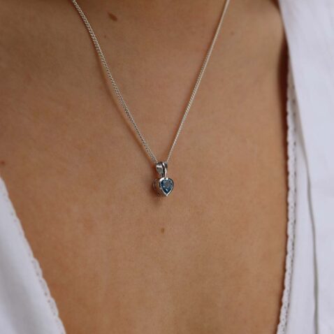 Freja Blue Topaz Heart Pendant Heidi Kjeldsen Jewellers P1509