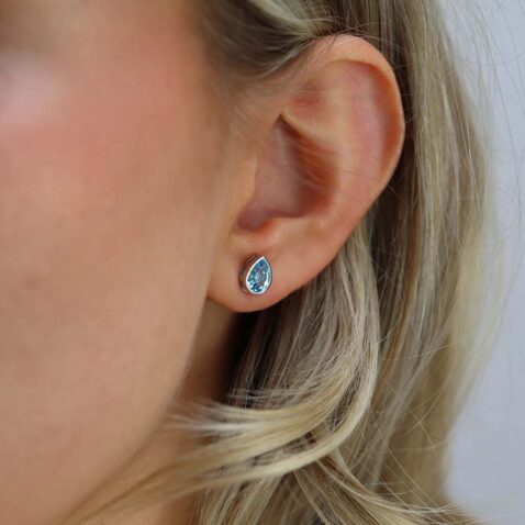 Freja Blue Topaz Pear Shaped Earrings Heidi Kjeldsen Jewellers ER4885A
