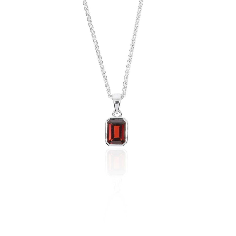 Garnet Octagonal Pendant Heidi Heidi Kjeldsen Jewellers p1597 white