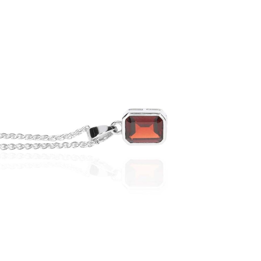 Garnet Octagonal Pendant Heidi Heidi Kjeldsen Jewellers p1597 white1