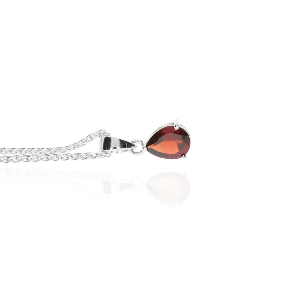 Garnet Pear White Gold Pendant Heidi Kjeldsen Jewellery p1594 white