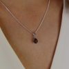 Garnet Silver Pendant Heidi Kjeldsen Jewellery P1594 model