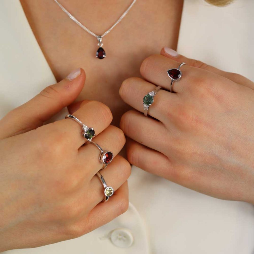 Garnet Silver Rings Tourmaline and Alexanrite Diamond Rings Heidi Kjeldsen Jewellery R1863 R1864 R1877 R1716 R1705 P1594 model3