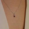 Garnet White Topaz Silver Pendant Heidi Kjeldsen Jewellery P1577 model.