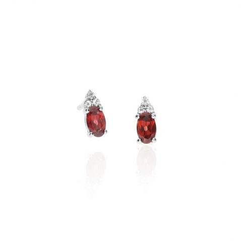 Garnet and White Topaz Earrings Heidi Kjeldsen Jewellers ER4860 white