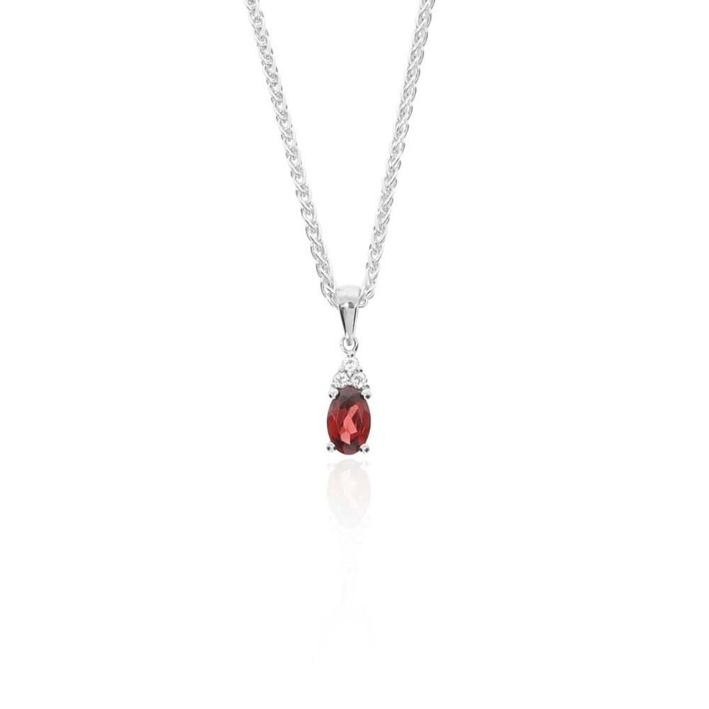 Garnet and White Topaz Pendant Heidi Kjeldsen Jewellers P1577 white
