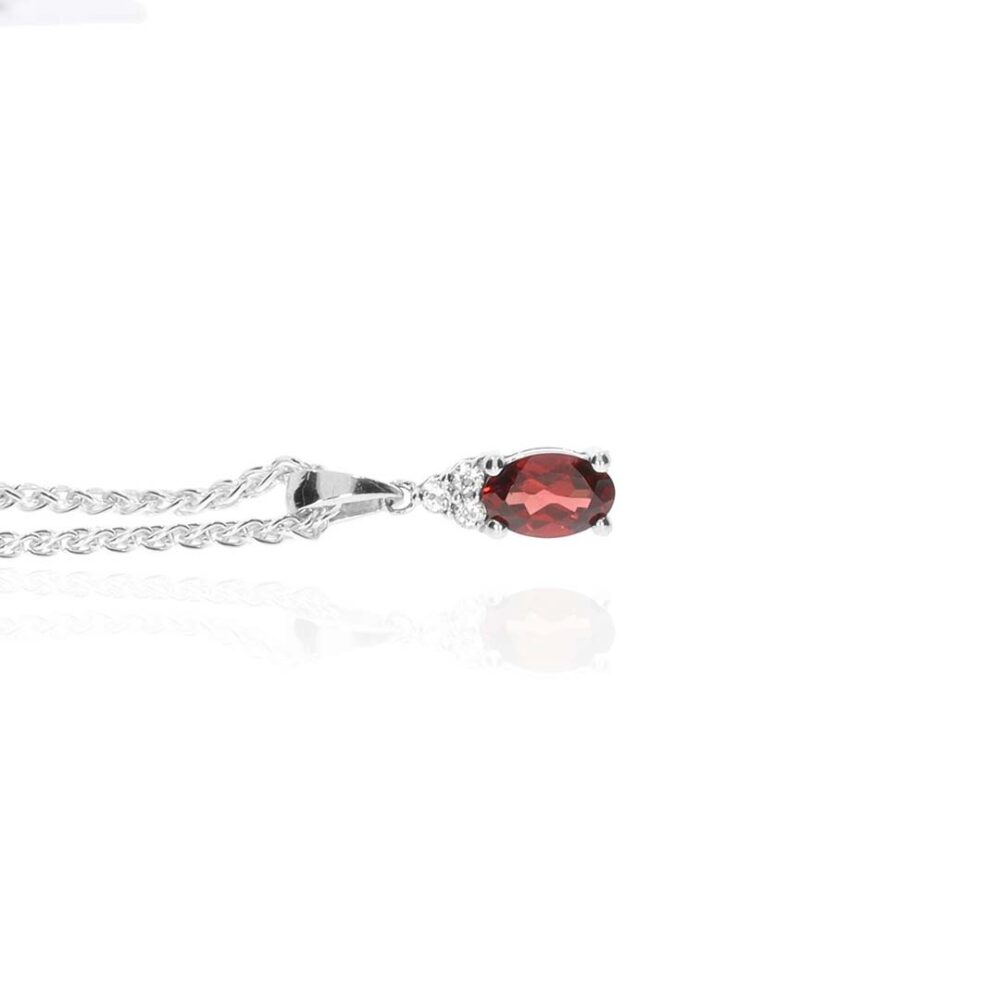 Garnet and White Topaz Pendant Heidi Kjeldsen Jewellers P1577 white1