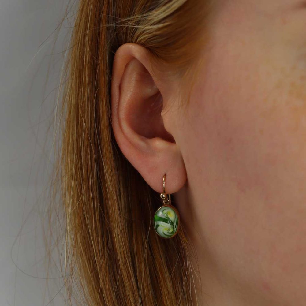 Green Murano Drop Earrings Heidi Kjeldsen Jewellery ER1838 model