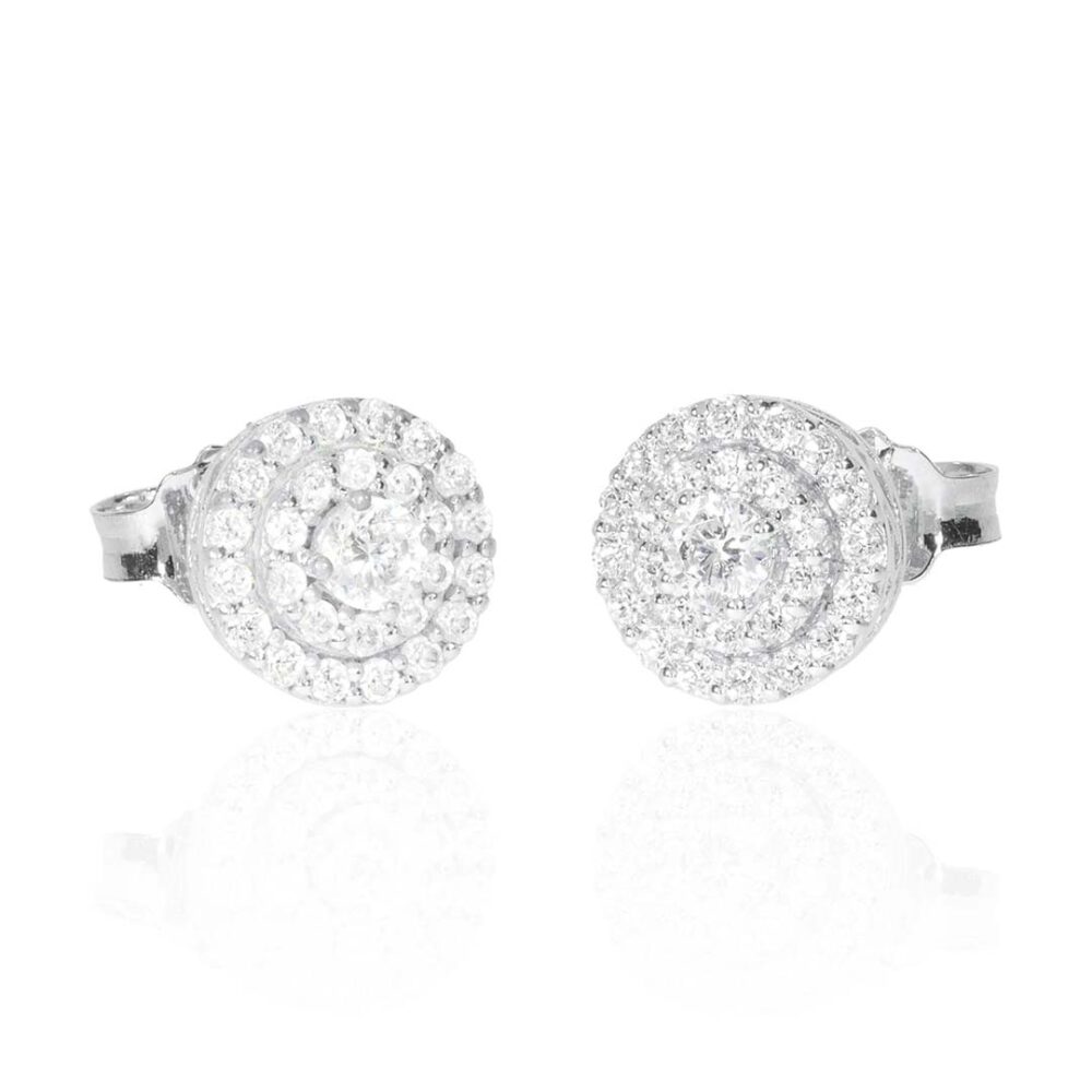 Hanne Diamond Cluster Earrings By Heidi Kjeldsen Jewellery ER2435 white