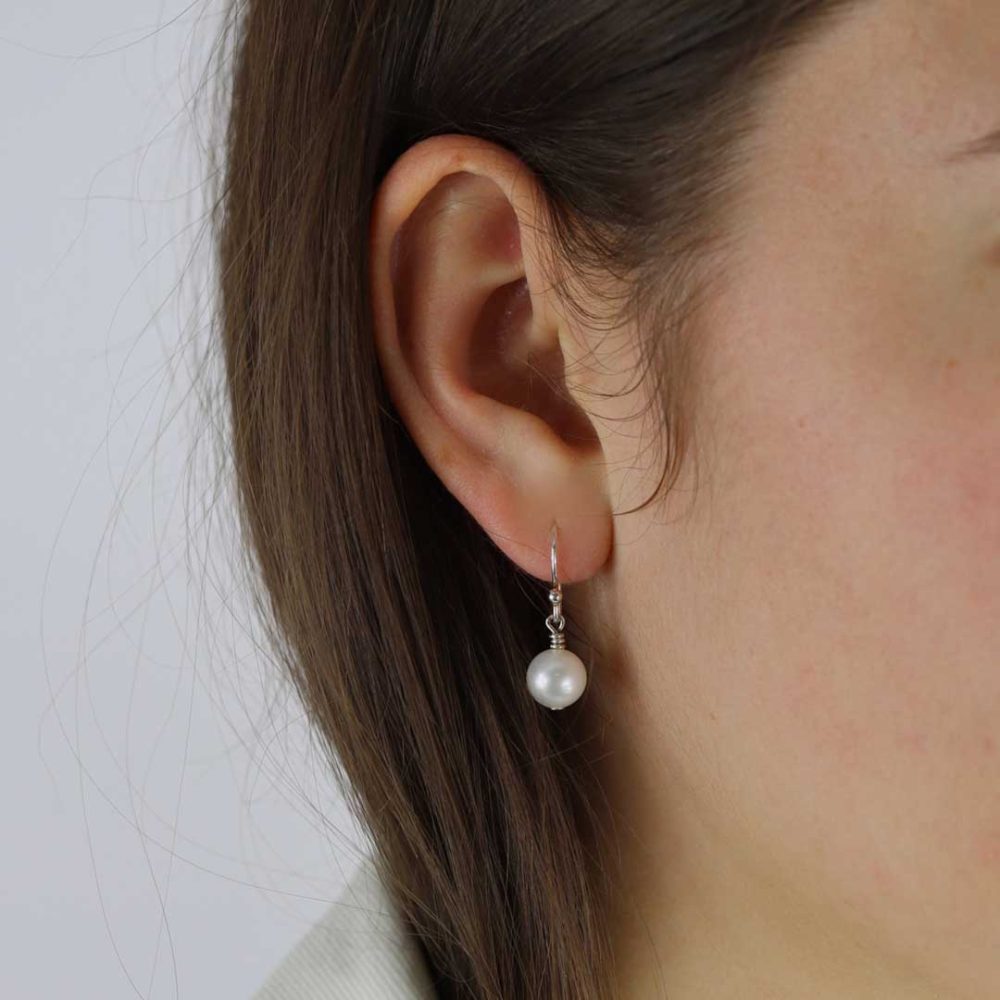 Heidi Kjeldsen Jewellery White Cultured Pearl Earrings ER4747 model1