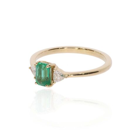 Jette Emerald and Diamond Yellow Gold Ring Heidi Kjeldsen Jewellery R1817 side