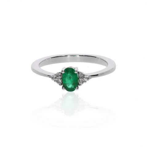 Jette Emerald and White Topaz Ring Heidi Kjeldsen Jewellery R1856 white