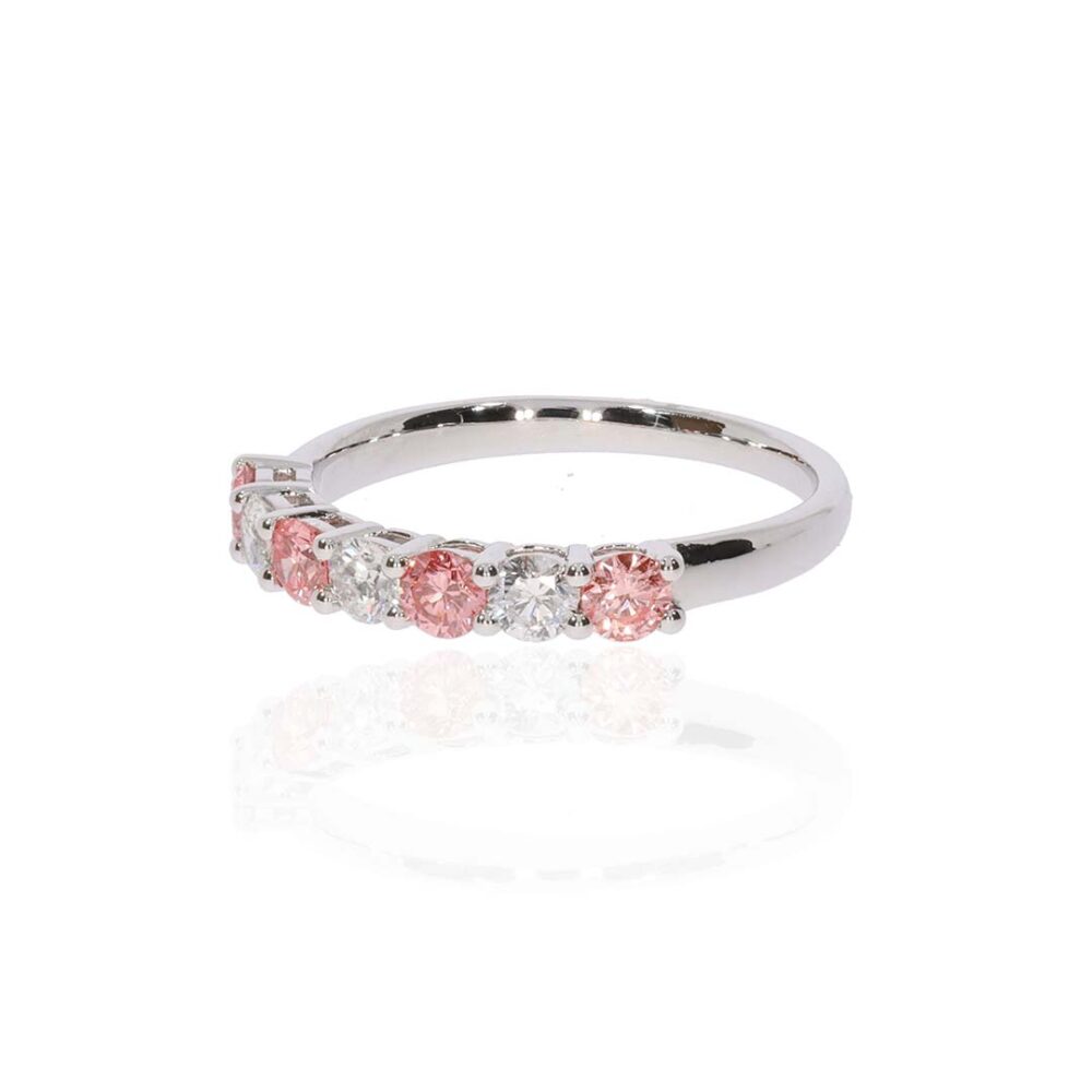 Karina Lab Grown Pink Diamond Eternity White Gold Ring Heidi Kjeldsen Jewellery R1805 side