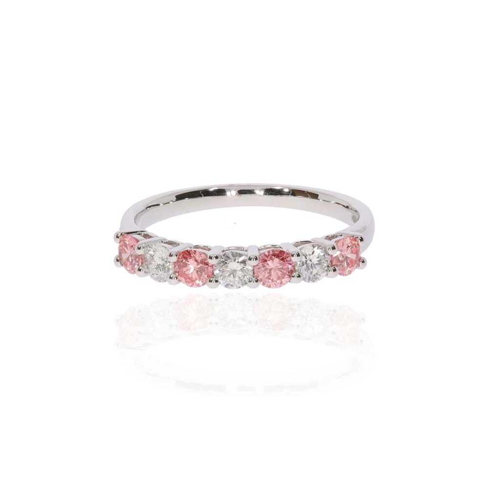 Karina Lab Grown Pink Diamond Eternity White Gold Ring Heidi Kjeldsen Jewellery R1805 white