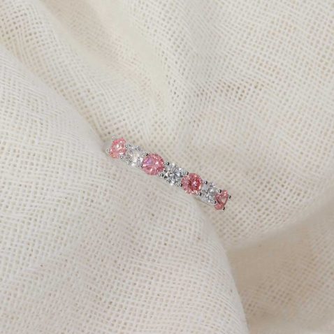Lab Grown Pink Diamond Eternity White Gold Ring Heidi Kjeldsen Jewellery R1805 still