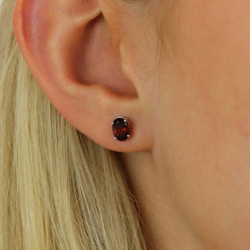Lisbet Garnet Claw Set Earrings Heidi Kjeldsen Jewellers ER4876