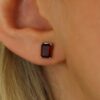Lisbet Garnet Octagonal Claw Set Earrings Heidi Kjeldsen Jewellers ER4880
