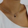Lisbet Garnet Silver Pendent Heidi Kjeldsen Jewellery model P1593 2
