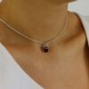 Lisbet Garnet Silver Pendent Heidi Kjeldsen Jewellery model P1597 2