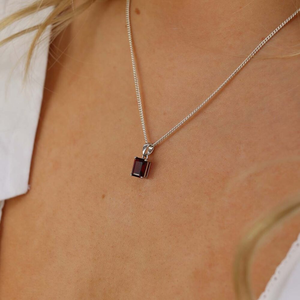 Lisbet Garnet Sterling Silver Pendant Heidi Kjeldsen Jewellers P1596