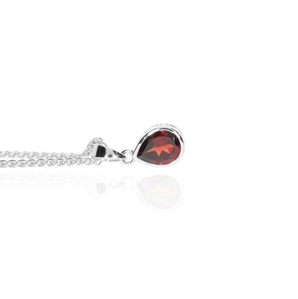 Lisbet Garnet drop pendant Heidi Kjeldsen Jewellers P1595 white
