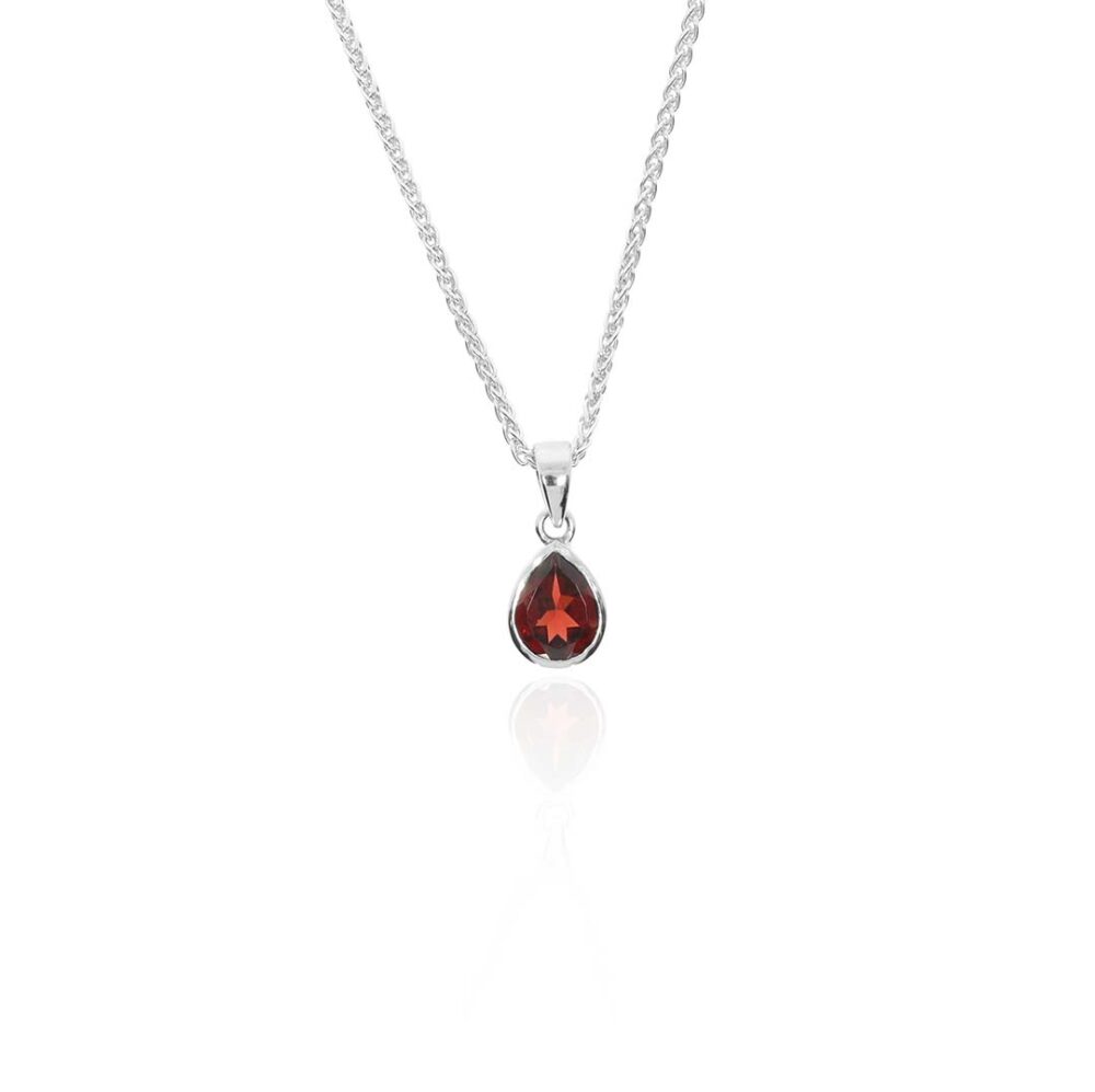 Lisbet Garnet drop pendant Heidi Kjeldsen Jewellers P1595 white1