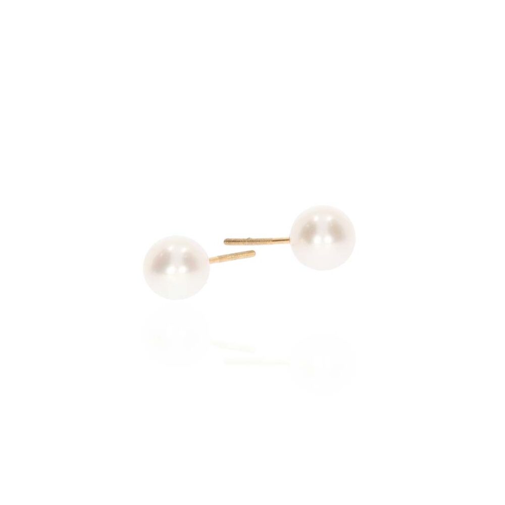 Margit AAA Cultured Pearl Screw Back Earrings Heidi Kjeldsen Jewellers ER4800 white