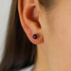 Mathilde Ruby Gold Earrings Heidi Kjeldsen Jewellery ER4825 model (1)