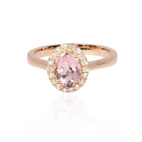 Alma Morganite and Diamond Ring by Heidi Kjeldsen Jewellery R1774 front