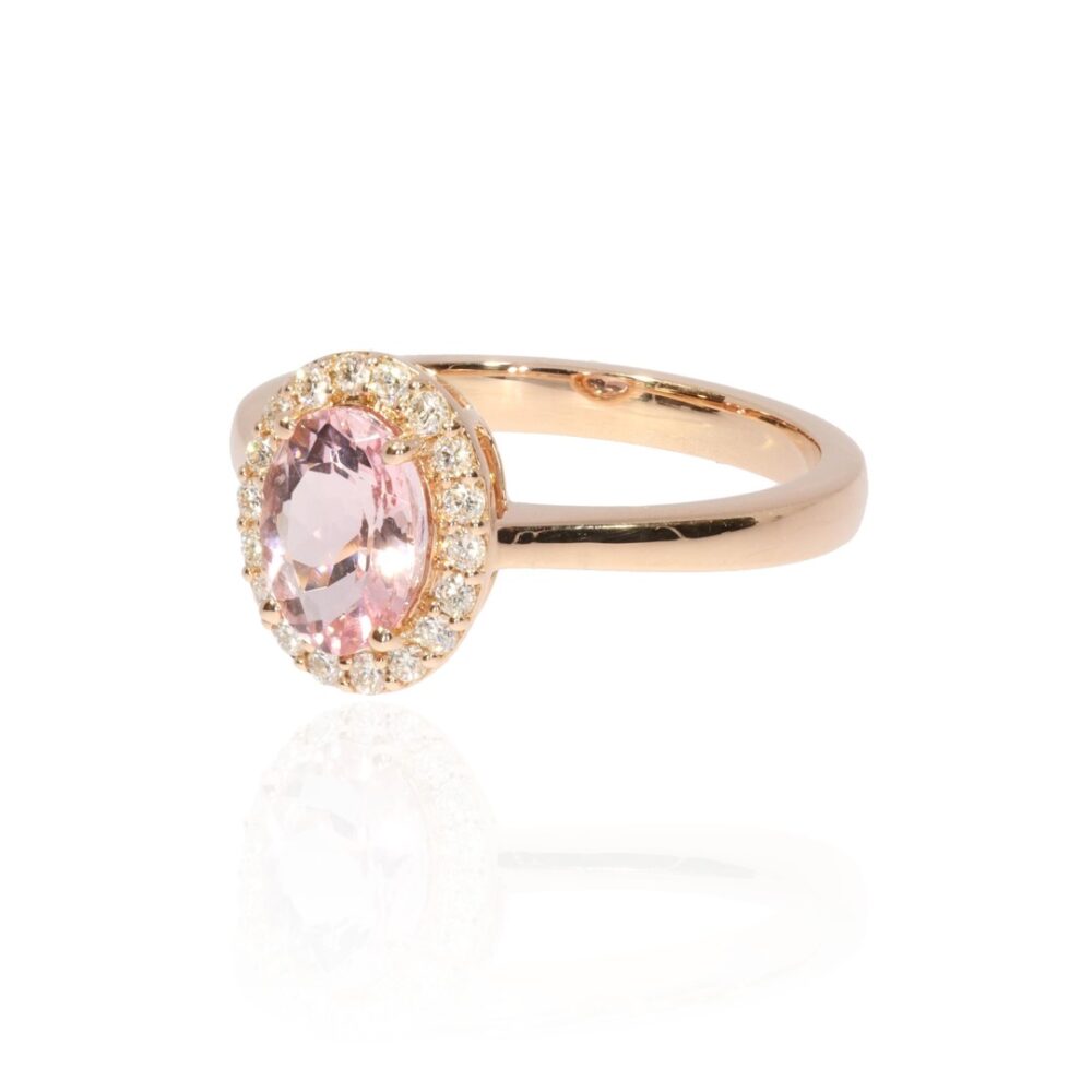 Alma Morganite and Diamond Ring by Heidi Kjeldsen Jewellery R1774 side