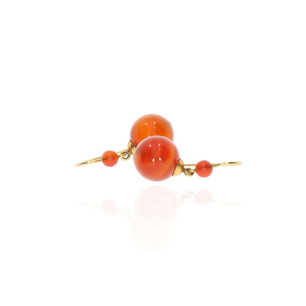 Naja Carnelian And Gold Drop Earrings Heidi Kjeldsen Jewellery ER4828 white