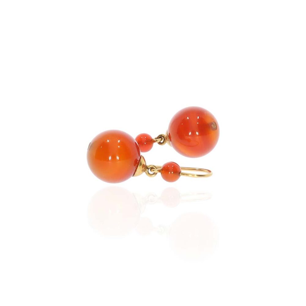 Naja Carnelian And Gold Drop Earrings Heidi Kjeldsen Jewellery ER4828 white1