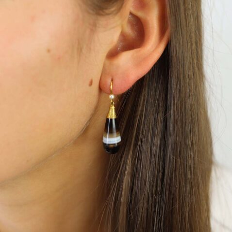 Naja Onyx Pearl earrings Heidi Kjeldsen Jewellery ER4831