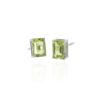 Nanna Peridot Emerald Cut Silver Earrings Heidi Kjeldsen Jewellery ER4889 white