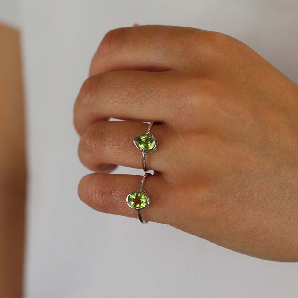 Nanna Peridot Silver Ring Heidi Kjeldsen Jewellers R1869