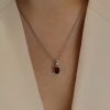 Oval Garnet Silver Pendant Heidi Kjeldsen Jewellery P1592 model1