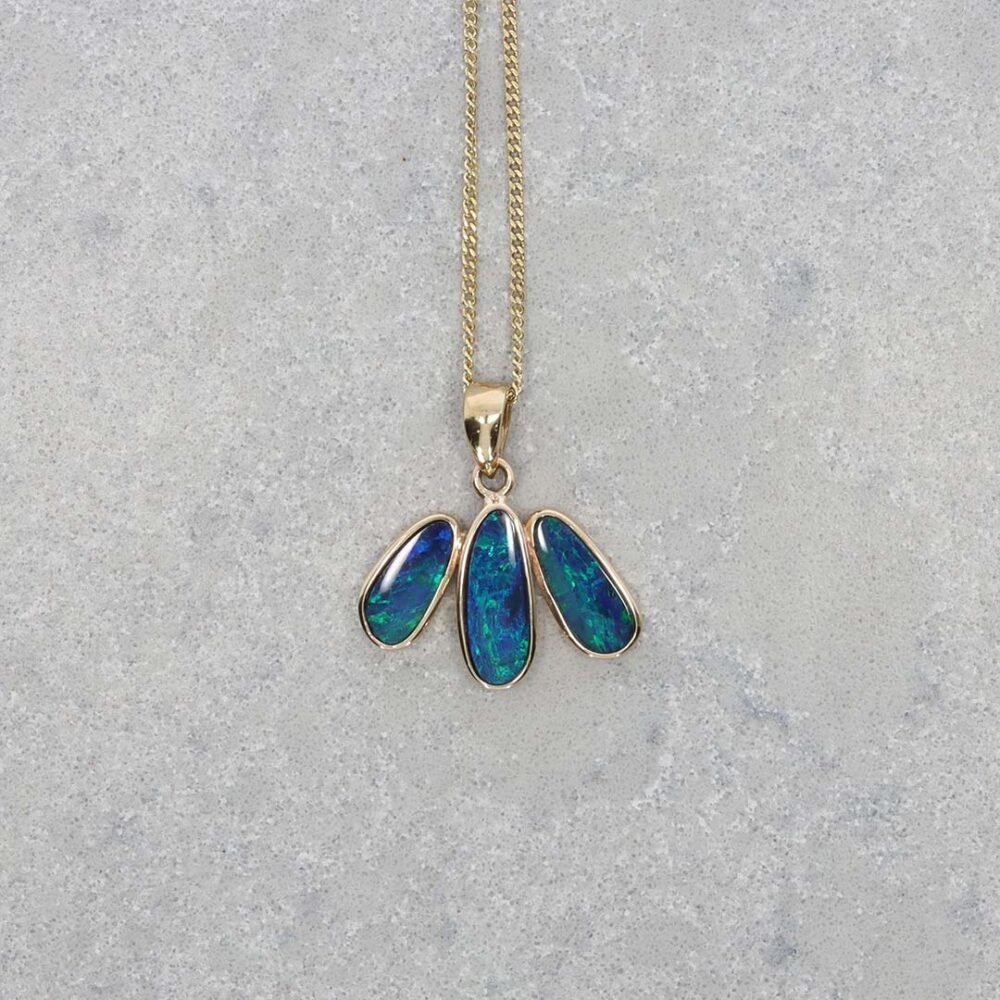Per Opal Trio Yellow Gold Pendant Heidi Kjeldsen Jewellery P1564 still