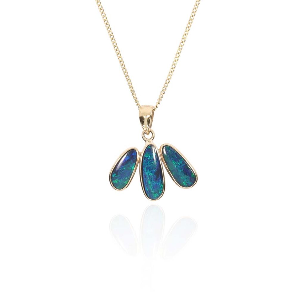 Per Opal Trio Yellow Gold Pendant Heidi Kjeldsen Jewellery P1564 white