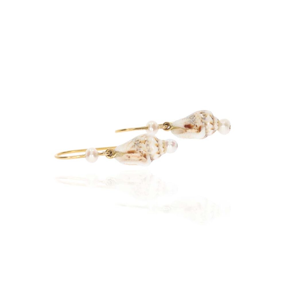 Seed Pearl And Shell Gold Earrings Heidi Kjeldsen Jewellery ER4834 white2